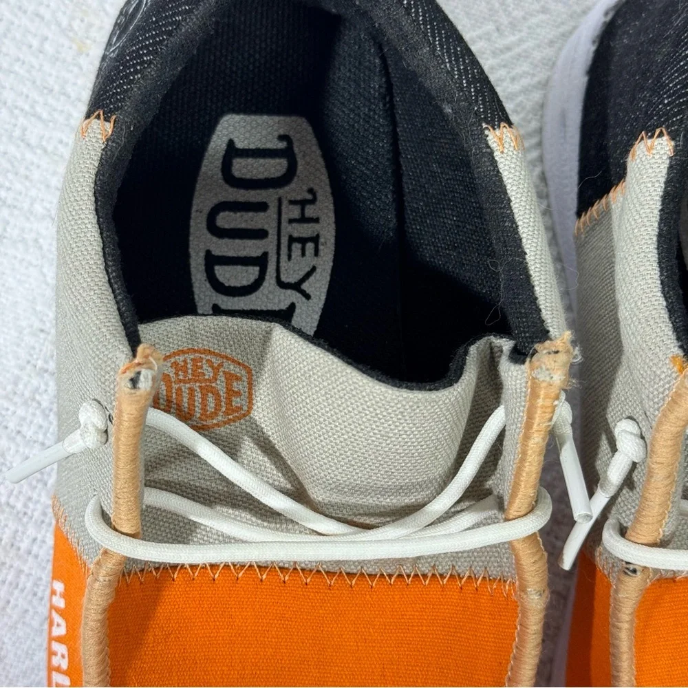 Hey‎ Dude Harley-Davidson Kids Sneakers in Orange and Black Size 4 Women 6